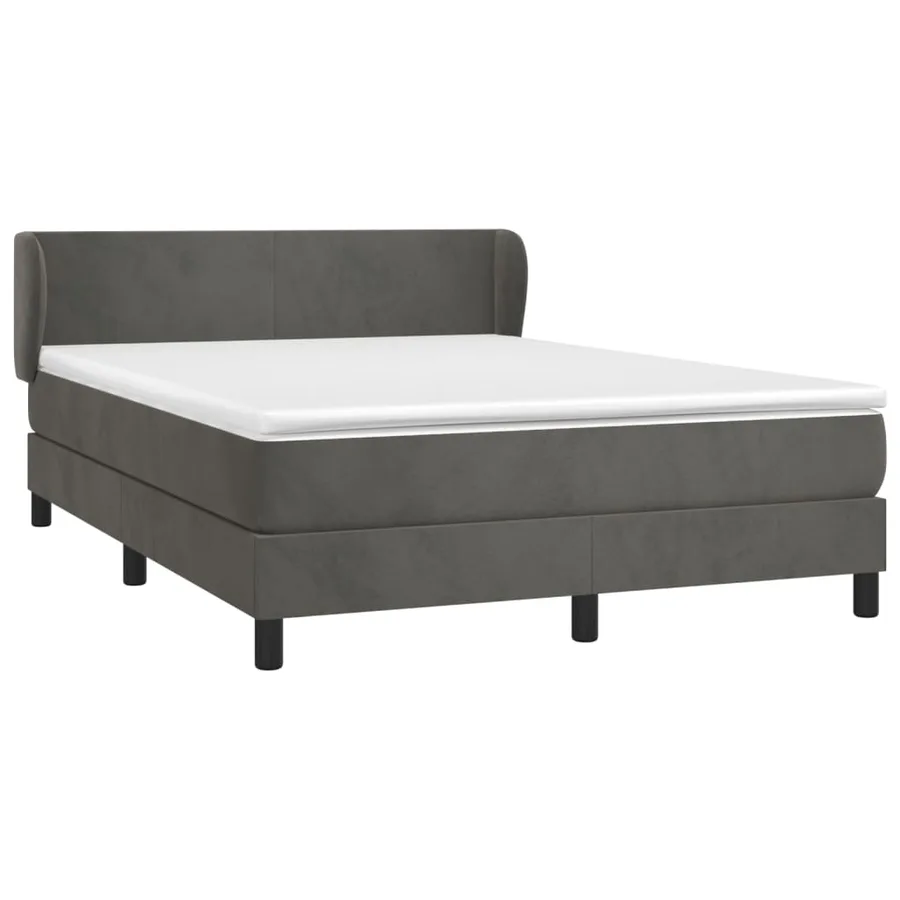 Sommier à lattes de lit et matelas Gris foncé 140x190cm Velours - 3