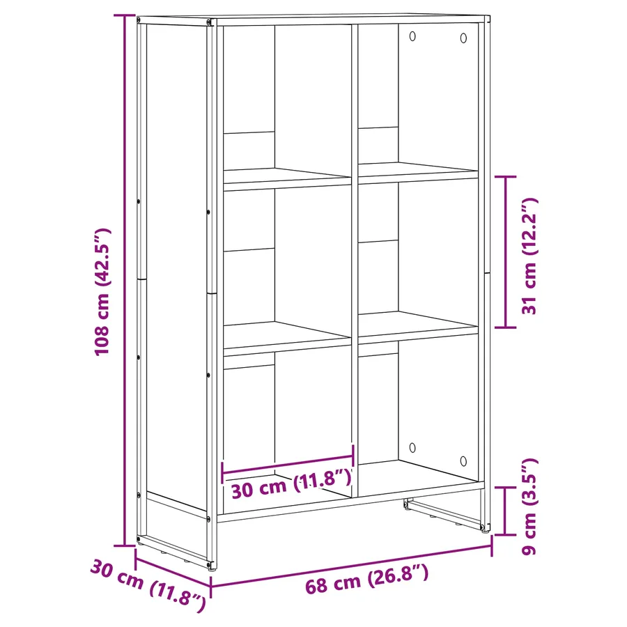 Bibliothèque 99,5 x 30 x 108,5 cm Bois d'ingénierie - 11