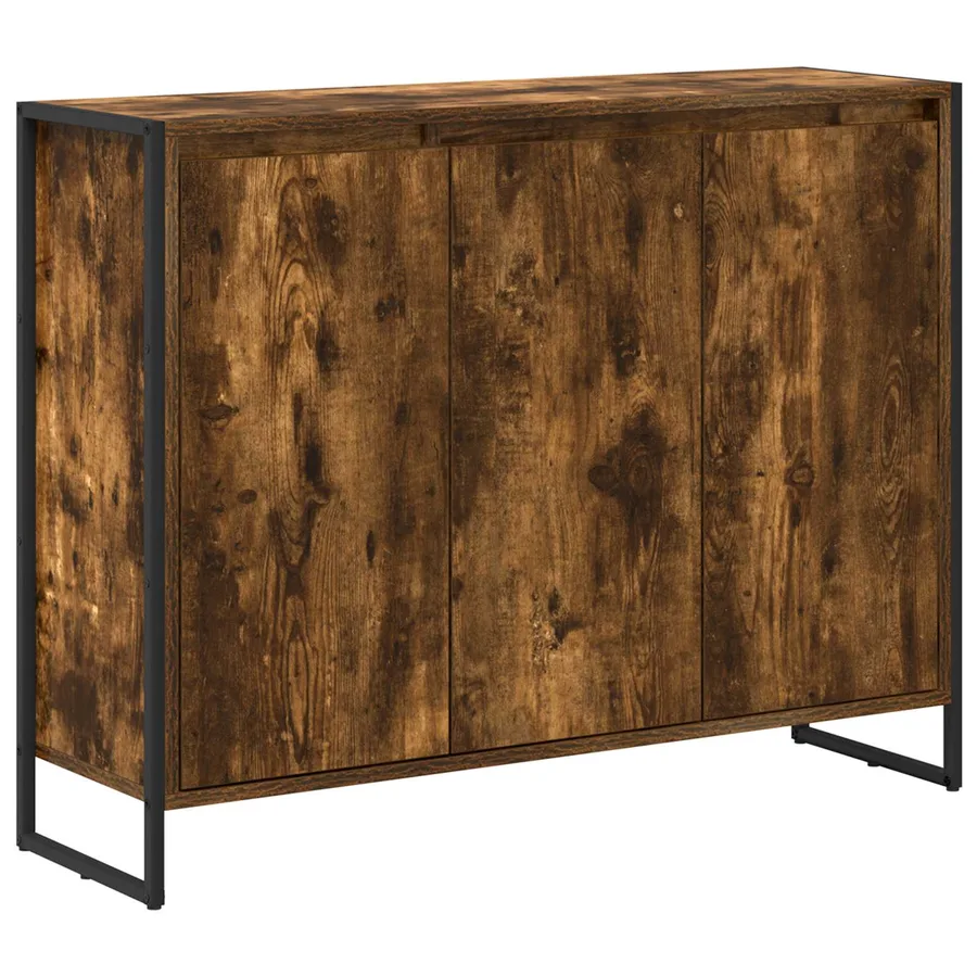 Meuble d'appoint Chêne Fumé 96,5 x 30 x 75 cm Bois d'ingénierie - 2