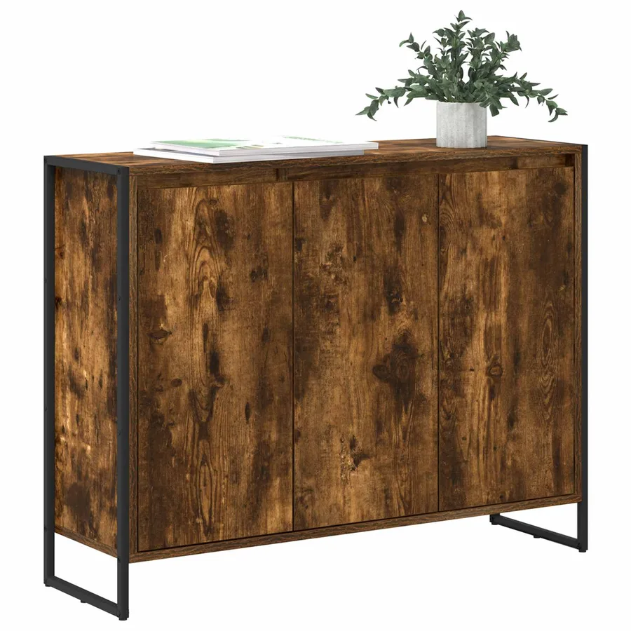 Meuble d'appoint Chêne Fumé 96,5 x 30 x 75 cm Bois d'ingénierie - 3