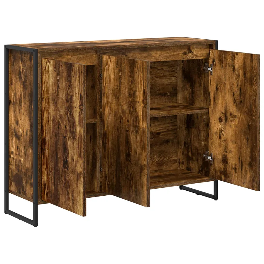 Meuble d'appoint Chêne Fumé 96,5 x 30 x 75 cm Bois d'ingénierie - 5