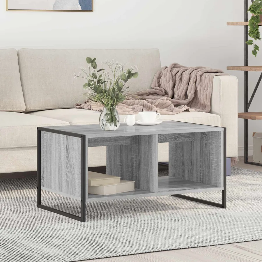 Table basse Gris Sonoma 80 x 50 x 40 cm Bois d'ingénierie