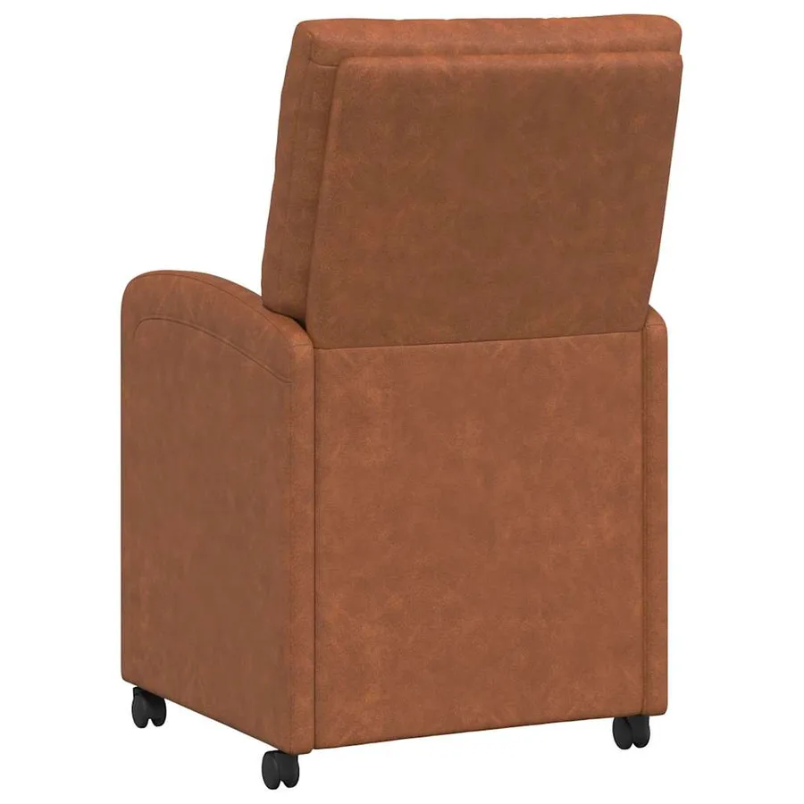 Chaises de Salle à Manger avec Roues 2 pcs Marron Faux cuir - 6