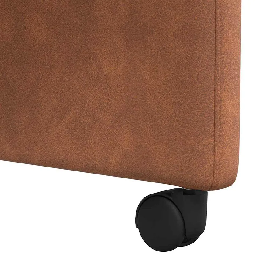 Chaises de Salle à Manger avec Roues 2 pcs Marron Faux cuir - 9