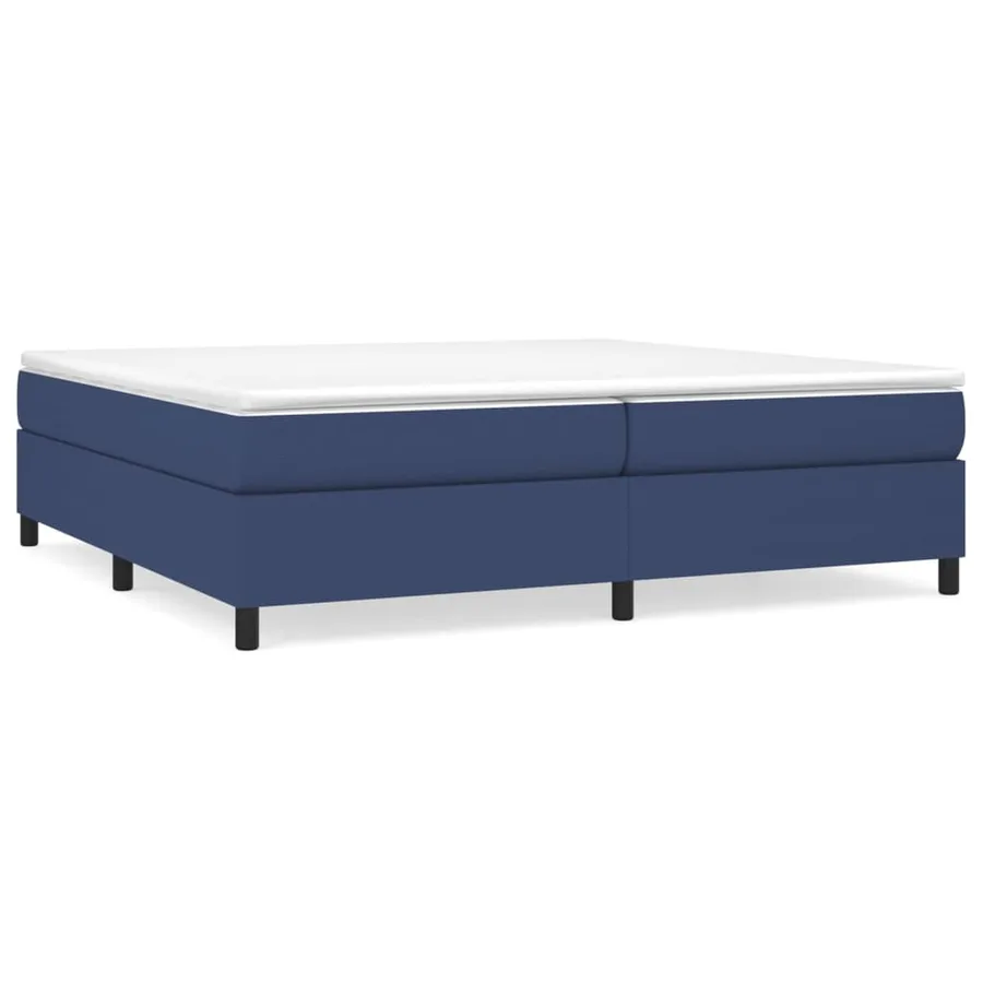 Sommier à lattes de lit avec matelas Bleu 200x200 cm Tissu - 2