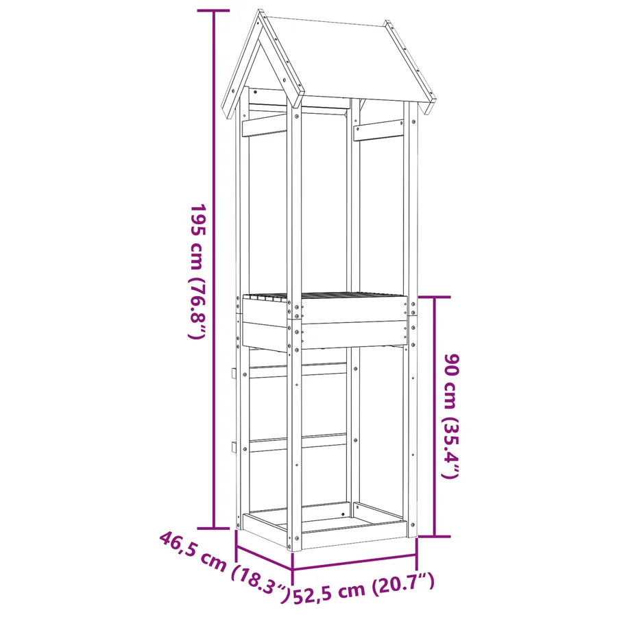 Tour de jeu Marron 52,5 x 46,5 x 195 cm Pin massif - 7