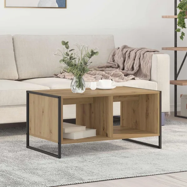 Table basse Chêne artisan 80 x 50 x 40 cm Bois d'ingénierie