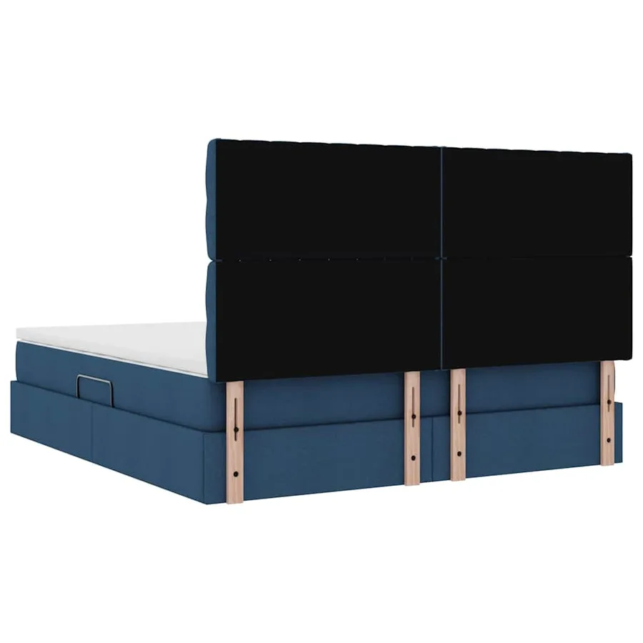 Lit de rangement LED avec matelas Bleu 180 x 200 cm Tissu - 12