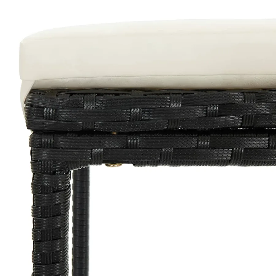 Ensemble de bar de jardin avec coussins 7 pcs Noir - 10
