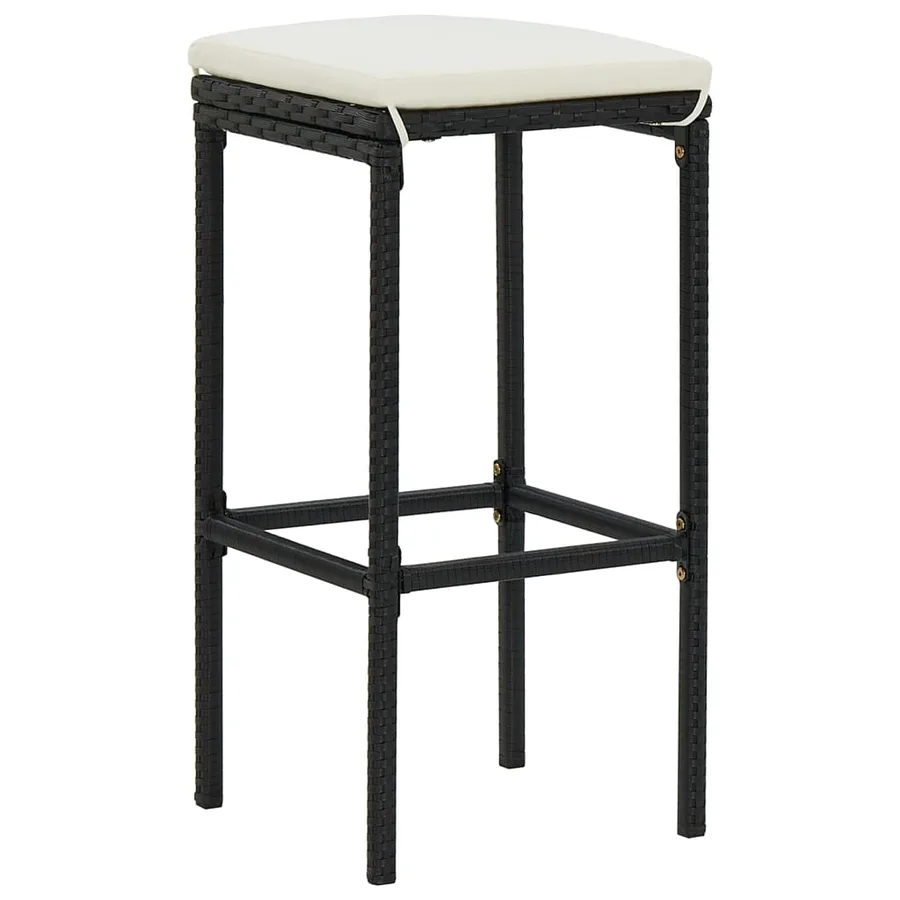 Ensemble de bar de jardin avec coussins 7 pcs Noir - 9