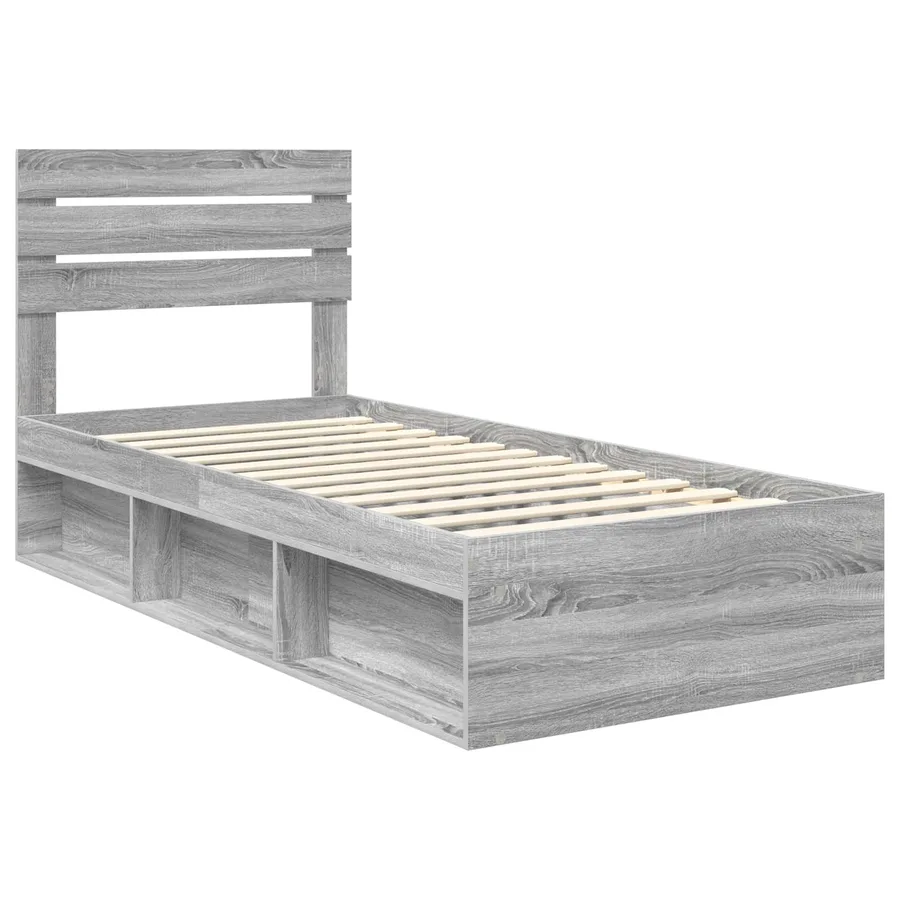 Cadre de lit Gris Sonoma 100 x 200 cm Pin massif - 4