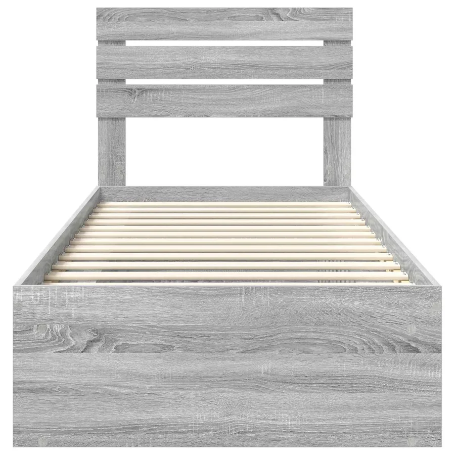 Cadre de lit Gris Sonoma 100 x 200 cm Pin massif - 7