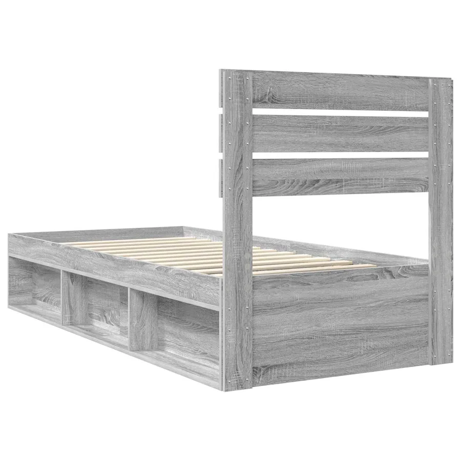 Cadre de lit Gris Sonoma 100 x 200 cm Pin massif - 9