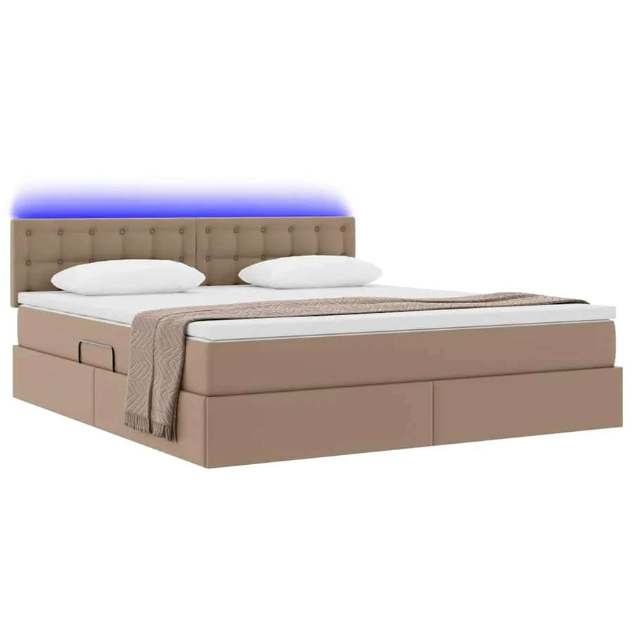 Lit avec rangement et LED avec matelas Cappuccino 180 x 200 cm - 3