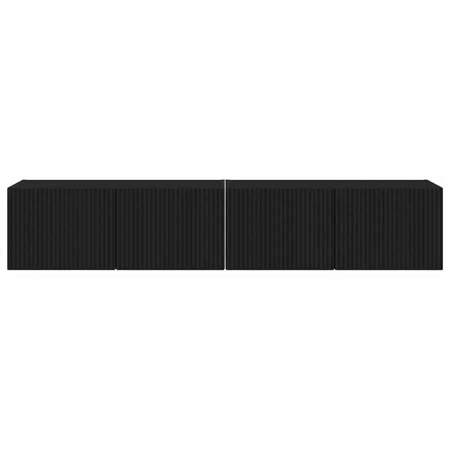 Meuble TV mural Montage mural 2 pcs Noir 78,5 x 31 x 29,5 cm - 7