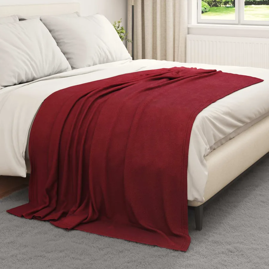 Jeté Rouge Bordeaux 200 x 150 cm Toison - 3