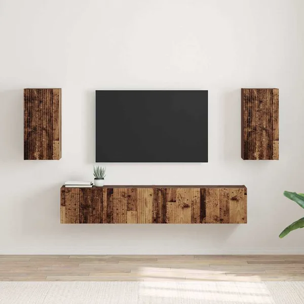 Meuble TV mural Montage mural 2 pcs Bois Ancien 30 x 31 x 60 cm