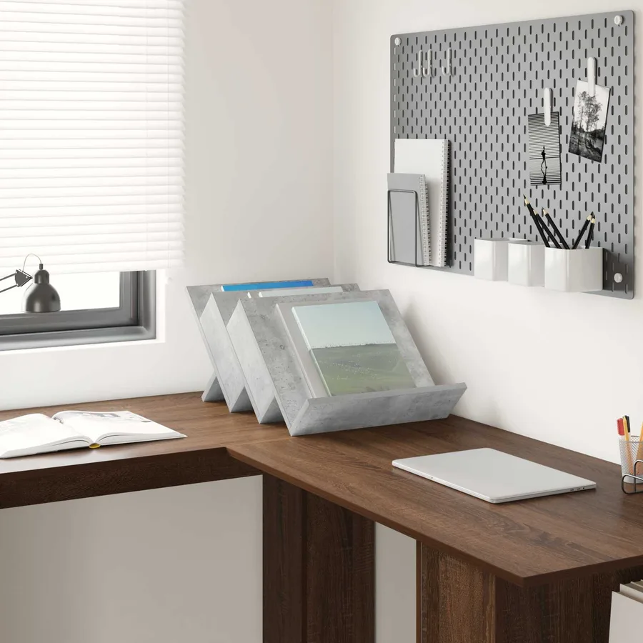 Étagère à magazines avec étagère Gris Béton 53 x 40 x 28,5 cm - 4