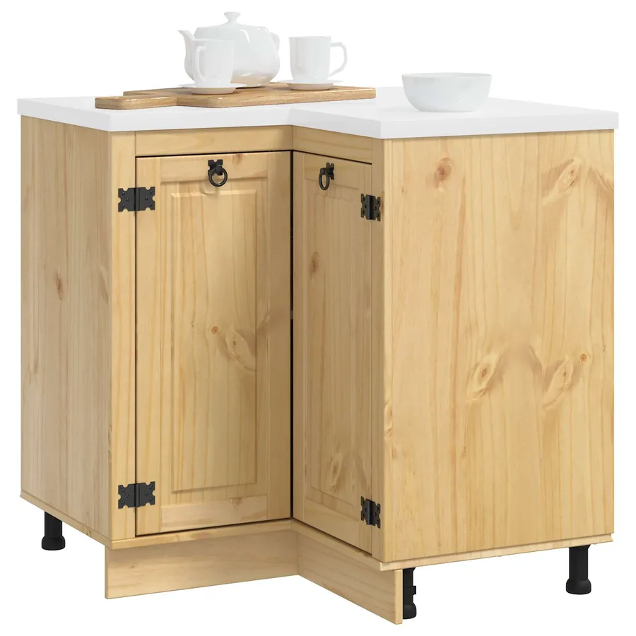 Armoire SKI Brun Miel 80 x 80 x 81 cm Pin massif - 3