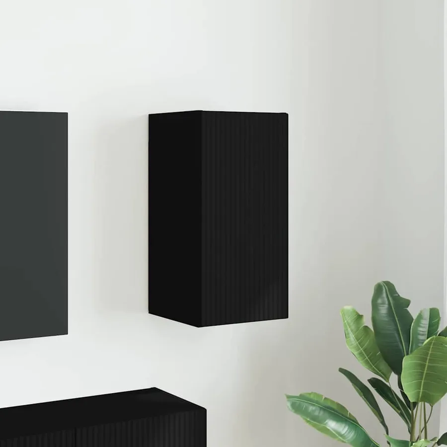 Meuble TV mural Noir 30 x 31 x 60 cm Bois d'ingénierie