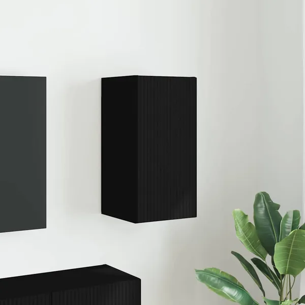 Meuble TV mural Noir 30 x 31 x 60 cm Bois d'ingénierie