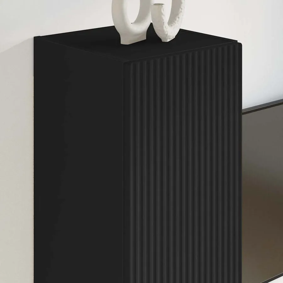 Meuble TV mural Noir 30 x 31 x 60 cm Bois d'ingénierie - 4