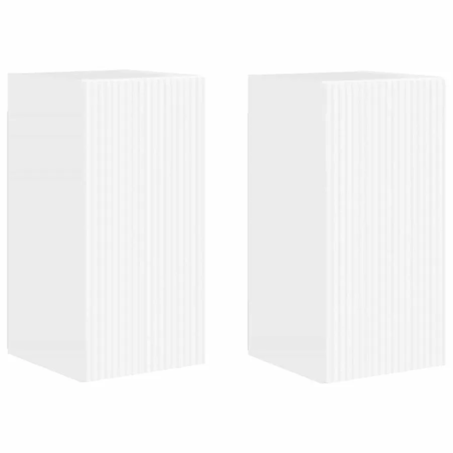 Meuble TV mural 2 pcs Blanc Brillant 30 x 31 x 60 cm - 2