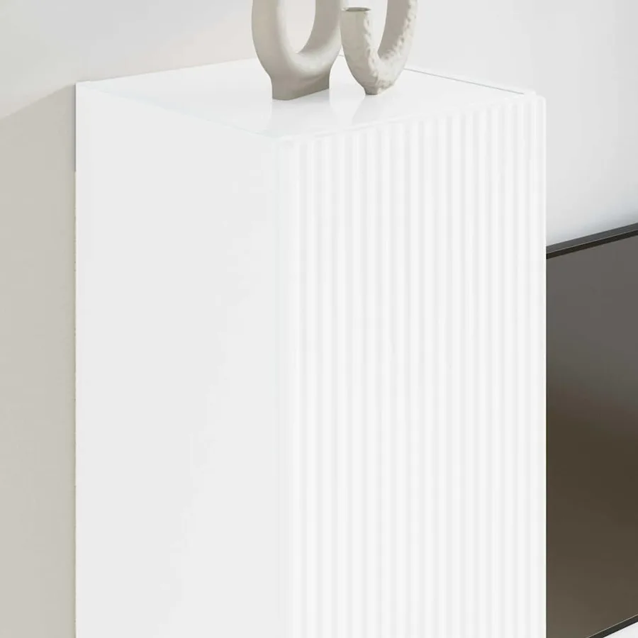 Meuble TV mural 2 pcs Blanc Brillant 30 x 31 x 60 cm - 4
