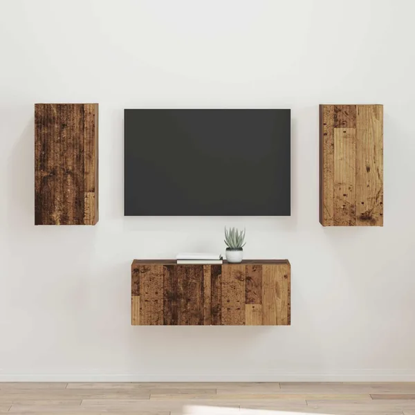 Ensemble meuble TV 2 pcs Bois ancien Bois d'ingénierie