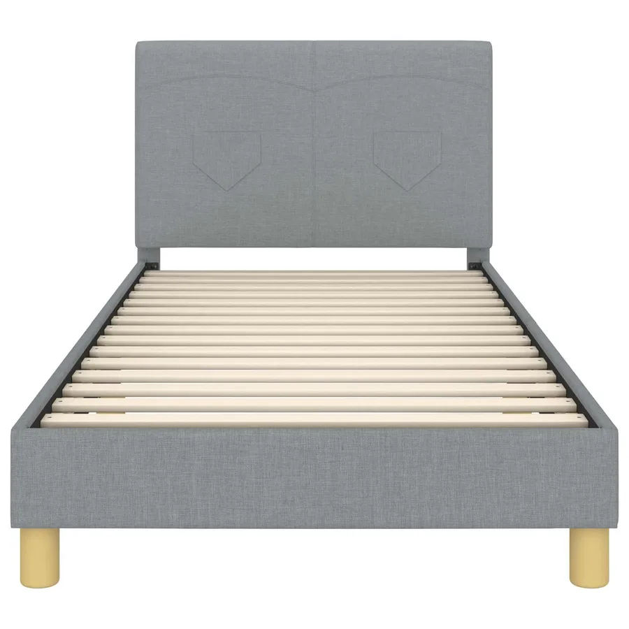 Cadre de lit pour enfants avec tête de lit Gris clair tissu - 5