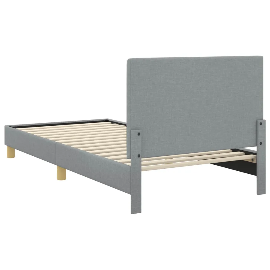Cadre de lit pour enfants avec tête de lit Gris clair tissu - 7