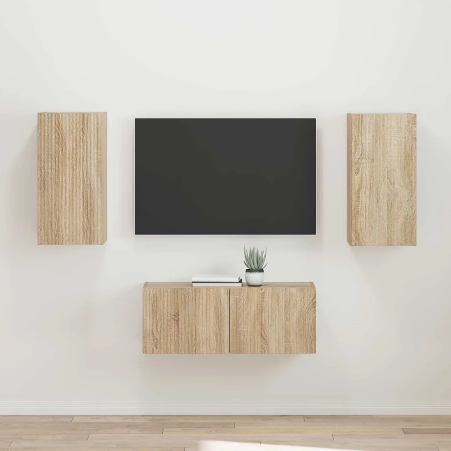 Ensemble meuble TV 2 pcs Chêne Sonoma Bois d'ingénierie
