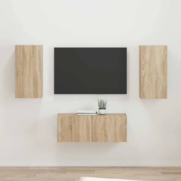Ensemble meuble TV 2 pcs Chêne Sonoma Bois d'ingénierie