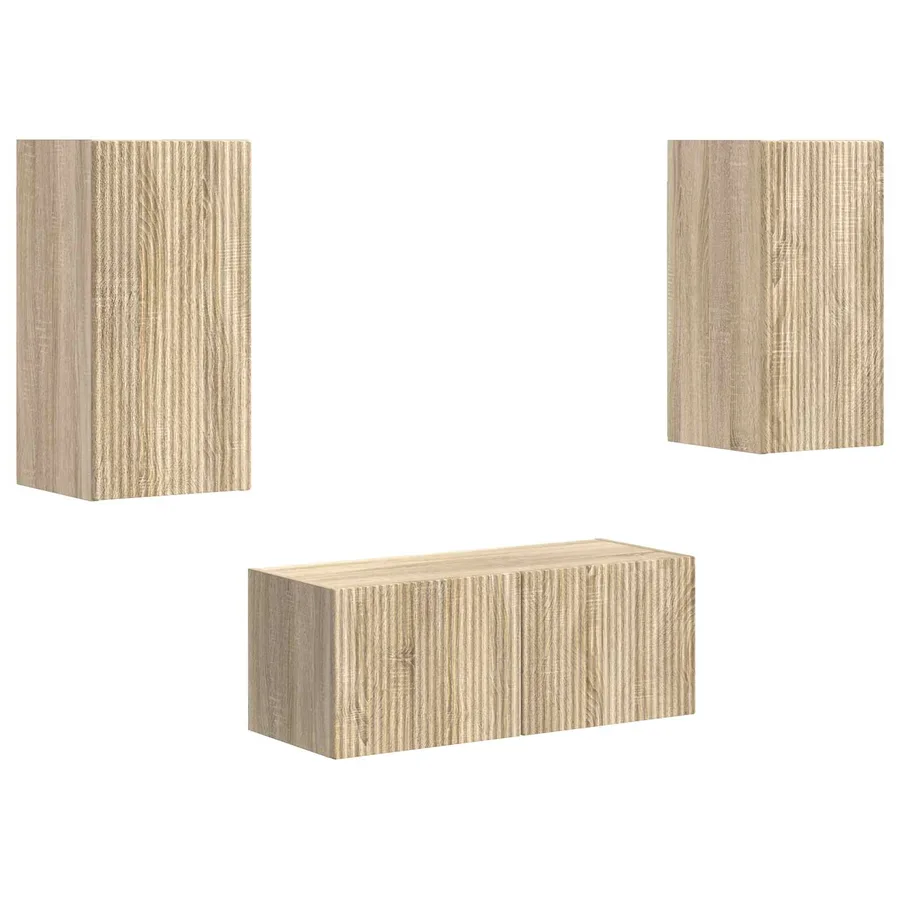 Ensemble meuble TV 2 pcs Chêne Sonoma Bois d'ingénierie - 2