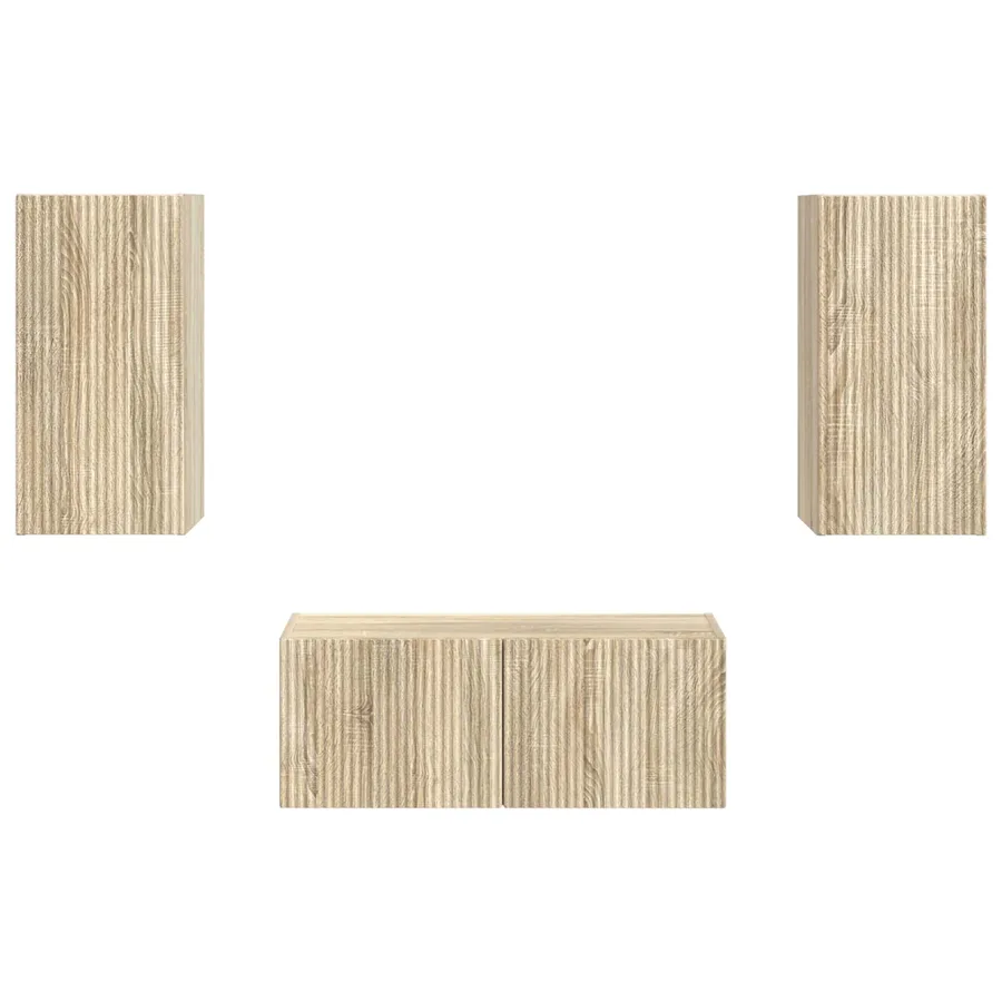 Ensemble meuble TV 2 pcs Chêne Sonoma Bois d'ingénierie - 7