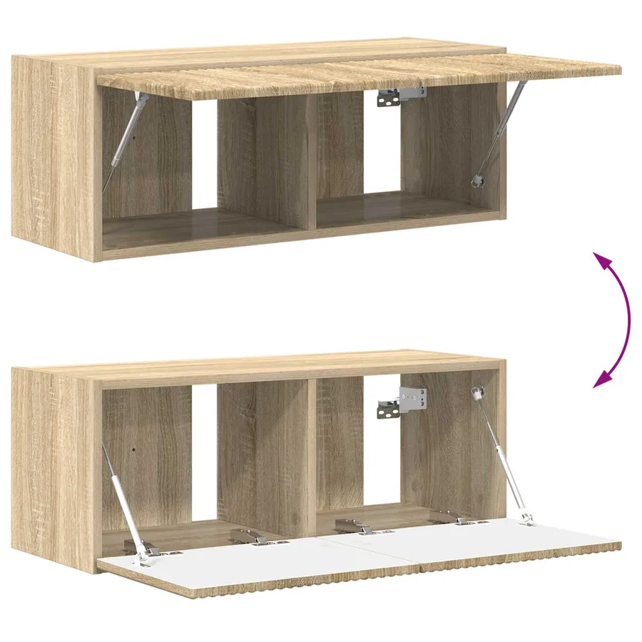 Ensemble meuble TV 2 pcs Chêne Sonoma Bois d'ingénierie - 8