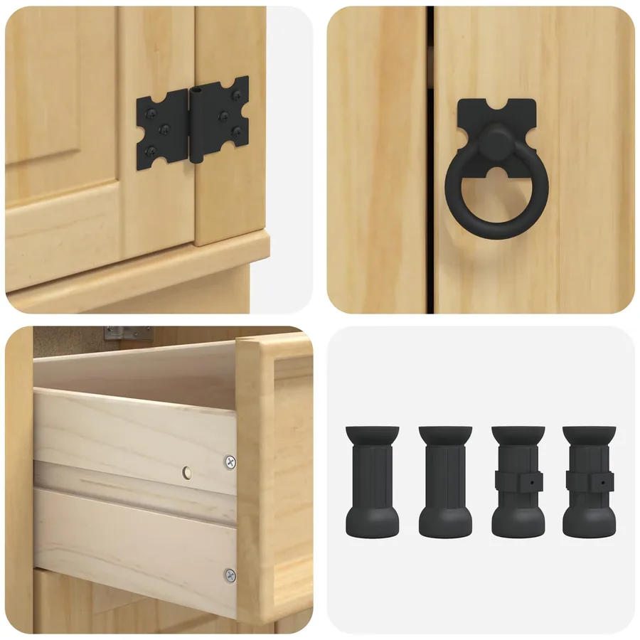 Armoire SKI Brun Miel 40 x 46 x 81,5 cm Pin massif - 9
