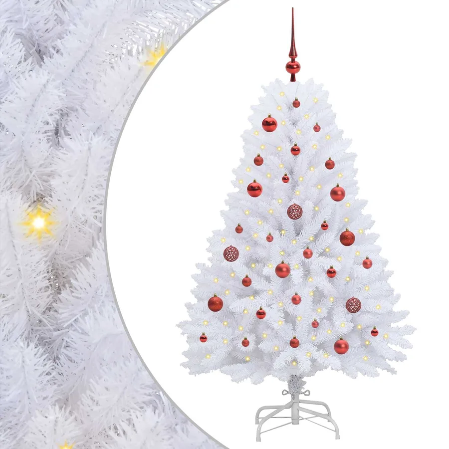 Sapin de Noël Artificiel à Branches Articulées Blanc 150 cm - 2