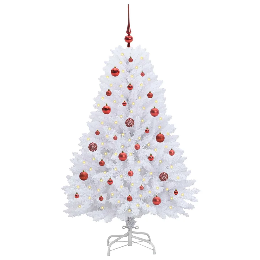 Sapin de Noël Artificiel à Branches Articulées Blanc 150 cm - 3