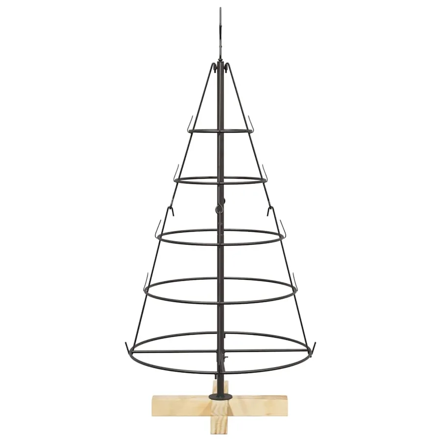 Arbre en cône de Noël avec support Noir 90 cm Acier - 6