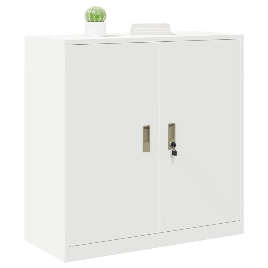 Armoire de rangement Blanc 90 x 40 x 90 cm Acier - 3