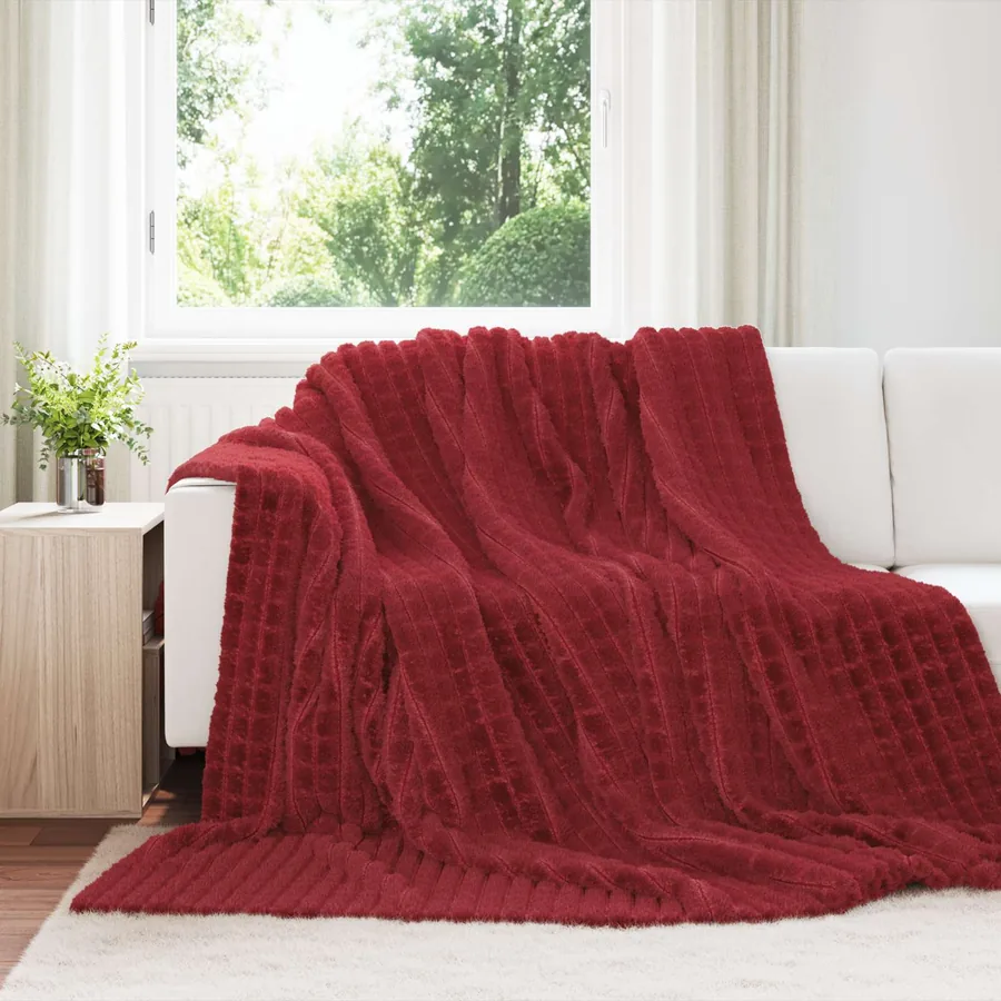 Couvertures à jeter 6 pcs Rouge Bordeaux 240 x 220 cm Toison