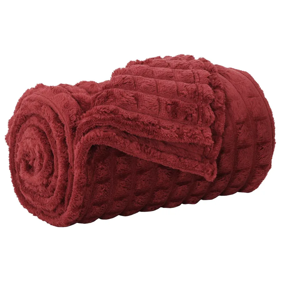 Couvertures à jeter 6 pcs Rouge Bordeaux 240 x 220 cm Toison - 4