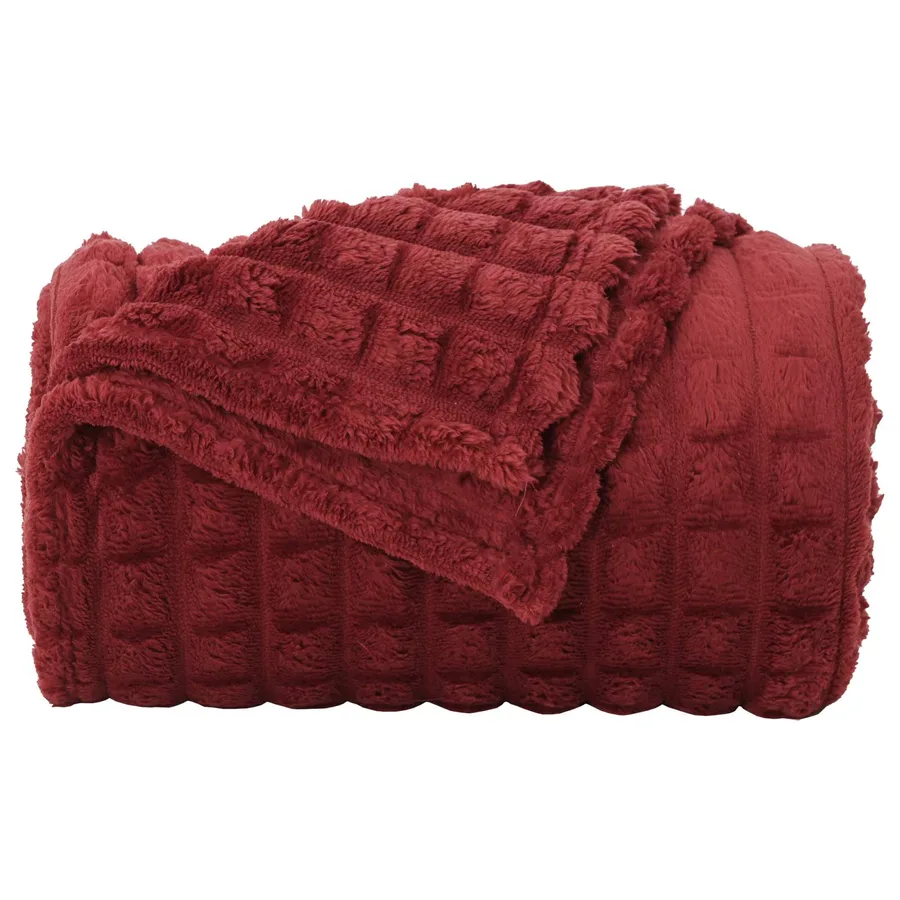 Couvertures à jeter 6 pcs Rouge Bordeaux 240 x 220 cm Toison - 5