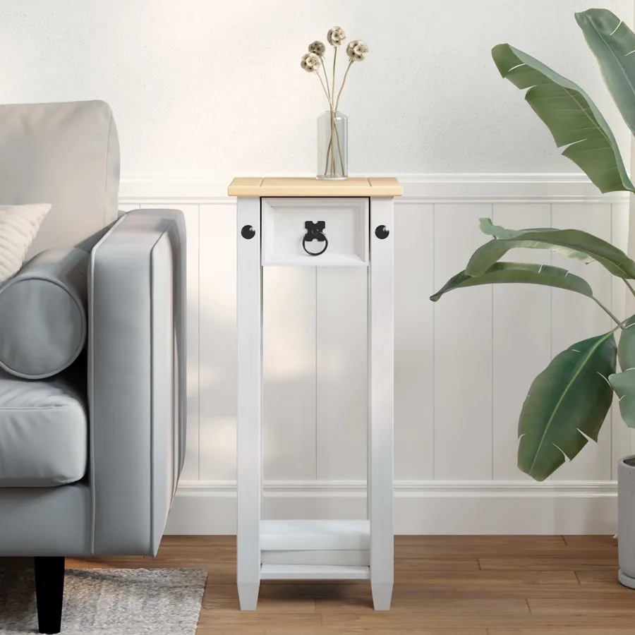 Support de Plante Blanc 30 x 30 x 73 cm Pin massif