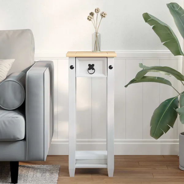 Support de Plante Blanc 30 x 30 x 73 cm Pin massif
