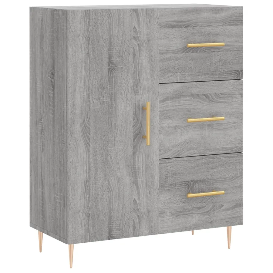 Buffet haut Sonoma gris 69,5x34x180 cm Bois d'ingénierie - 7
