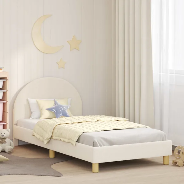 Cadre de lit pour enfants avec tête de lit Crème 80 x 200 cm