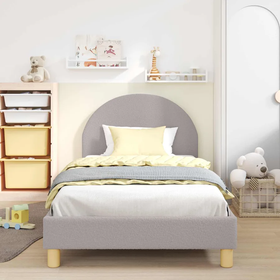 Cadre de lit pour enfants avec tête de lit Gris clair 80x200 cm
