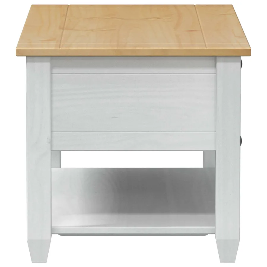 Table basse Blanc 100 x 48 x 45 cm Bois de pin massif - 5